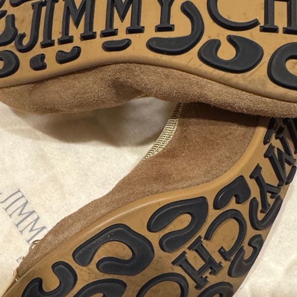 Jimmy Choo Gold and Tan Flats with Dust Bag- Like New Size 38.5 - Picture 9 of 10